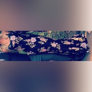 Planet Blue long flowered dress with swoop back